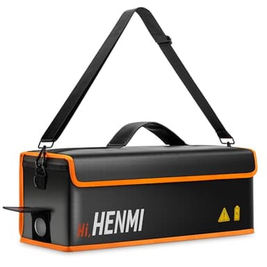 HENMI Ebike Akku Tasche, 1000 °C Feuerfest Zum Sicheren Lagern, Transportieren, Laden, Akku Tasche mit Metallschnalle 49 x 15 x 15 cm