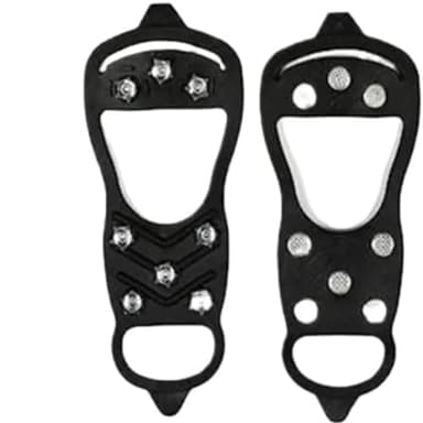 XUCZHAI 8 Zähne Eisgreifer for Schuhe Schnee Steigeisen Anti-Rutsch-Eisgreifer Wanderstollen Spikes Traktion Eisschollen 8 Stollen Schuhe Griff(M (EU35-40))