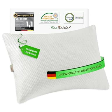 EcoSchlaf® Airflow Kopfkissen – Orthopädisches Kissen – Seitenschläferkissen Nackenkissen aus Memory Foam – Ergonomisches Nackenstützkissen – Nackenschmerzen – Seitenschläfer Pillow – Schlafkissen