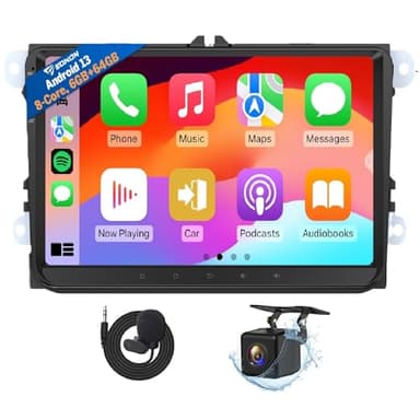 Eonon 9 Zoll Android 13 Autoradio für VW Golf VI/V Polo Touran T5 Seat Skoda 6+64GB 8-Core mit Bluetooth Radio mit Snapdragon 6225 kabellos CarPlay Android Auto GPS AM/FM WiFi DSP Rückfahrkamera VWX6S