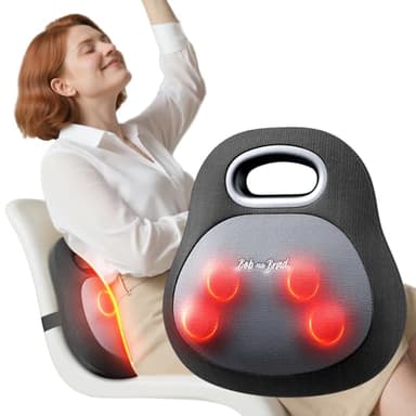 BOB AND BRAD Rücken und Nackenmassagegerät mit Wärme zur Schmerzlinderung, EZBack Go Tiefengewebe 4D Shiatsu Massagegerät, Massagekissen mit Griff im Büro & Zuhause, Geschenk für Männer & Frauen