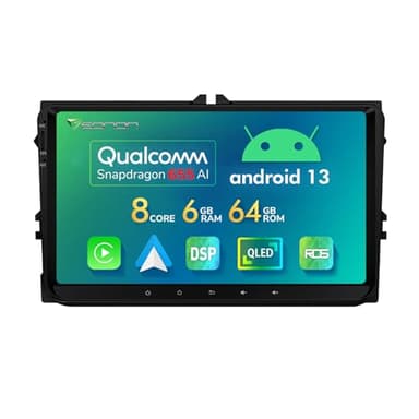 Eonon 9 Zoll Android 13 Autoradio für VW Golf VI/V Polo Touran T5 Seat Skoda 6+64GB 4G LTE kabellos CarPlay Android Auto GPS Bildschirmspiegelung Bluetooth WiFi DSP USB Bildschirm Multitasking VWA12S