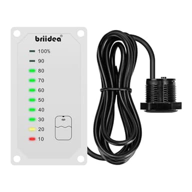 briidea HRWL-01W Frischwassertankanzeige, Füllstandsanzeige für Wassertank mit LED-Anzeige, Angetrieben Durch 7-32V DC DC Netzteil, Sehr Gut Geeignet Für Wohnmobile, Wohnwagen, Weiß