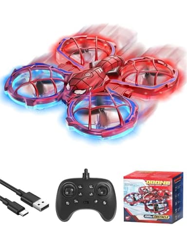Gofimyee Mini drohne für kinder, Spielzeug mit Fernbedienungdrohne,360°Rollen und 3 Geschwindigkeitsmodi,drohne für kinder und Anfänger ab 8 9 10+jahre,One Key Start，Geschenke für Kinder, rot