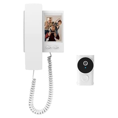 TKMARS Video Türklingel Kamera mit Monitor, Kabellose Türklingel Funk Gegensprechanlage mit Bildschirm, Video Türtelefon mit Infrarot-Nachtsicht, 6 Klingeltonoptionen, Ohne App/WLAN/ABO