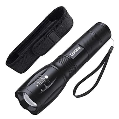 COSOOS LED Taschenlampe, Extrem Hell Taktische Taschenlampen mit Holster, 5 Modi, Zoombare, IP67 Wasserdichte Handlampe für Camping, Outdoor, Wandern, Geschenk (1 Stück)