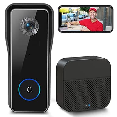 XTU Kabellose Türklingel mit Kamera, HD 2 K Türklingel, WLAN, für den Außenbereich, wasserdicht, mit Akku, Video-Türsprechanlage, bidirektionales Audio, unterstützt Cloud und SD