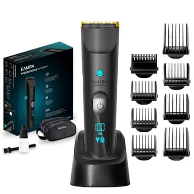 Cecotec Bamba PrecisionCare Wet&Dry Haarschneidemaschine aus Edelstahl mit Titanbeschichtung, Lithium-Akku, Akkulaufzeit bis 120 min, Längen 0,5-30 mm, 8 Kämme (Wet&Dry)