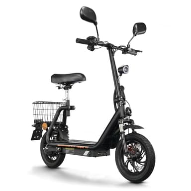 TWOFISH E Scooter mit Straßenzulassung(EEC), Elektroroller für Erwachsene mit 48V 13Ah Akku, 30 km Reichweite, Elektro Scooter mit 12 Zoll Reifen, 3 Geschwindigkeiten, M5-PRO-E (Schwarz)