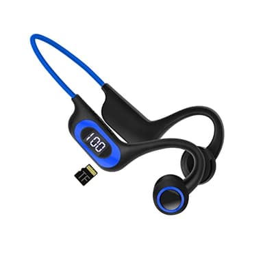 Knochenschall Kopfhörer, Open-Ear Kopfhörer mit Mikrofon, IP55 Wasserdicht Bluetooth 5.3 Sportkopfhörer mit TF-Kartensteckplatz Staubdicht, zum Radfahren, Laufen, Joggen im Fitnessstudio (Blau)