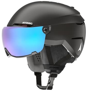 ATOMIC Savor Visor Stereo Skihelm mit Visier - Schwarz - Größe S - Snowboard- & Ski-Helm mit Brille - 360° Fit System & Active Aircon Belüftungssystem - Holo Core für maximale Stoßdämpfung