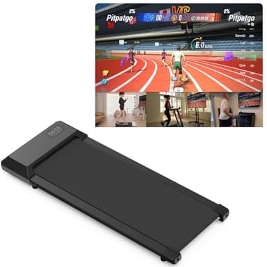 Superun Raceable Walking Pad – Laufband für Zuhause 2.5 PS mit App und Fernbedienung – Laufband Schreibtisch max 136 kg mit Multi-Runner-Rennen und Training Couses