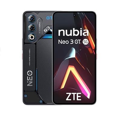 ZTE Nubia Neo 3 GT 5G Gaming Smartphone mit IA, 12GB+256GB, Seitenauslöser, LED-Lichter, 6,8" 120Hz OLED Display, 5000mAh Akku, Android 15, grau