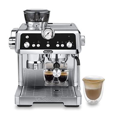 De'Longhi La Specialista Prestigio EC 9355.M – Espresso Siebträgermaschine, Espressomaschine mit integriertem Mahlwerk und professioneller Milchschaumdüse, edelstahl, Silber