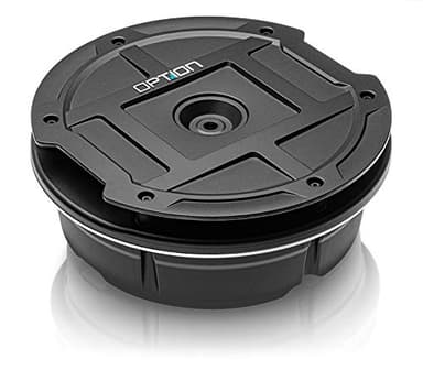 OPTION DRIVE11RA Reserverad-Aktiv-Subwoofer - 200 Watt RMS - Massives Aluminium-Druckguss-Gehäuse - inkl. Anschluss-Set