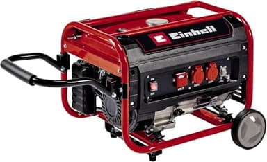Einhell Stromerzeuger (Benzin) TC-PG 35/E5 (max 4100 W, 15 L Tank, 2600 W Dauerleistung, 4-Takt-Motor, 2x 230 V, Ölmangelsicherung, Überlastschutz, AVR, Voltmeter), Rot, Schwarz