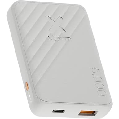 Xtorm Go2 Powerbank - 5.000mAh - Doppelte Anschlüsse - Leistungsstarke Powerbank - Nachhaltige Technologie - Kompatibel mit iPhone und Samsung - Ash White