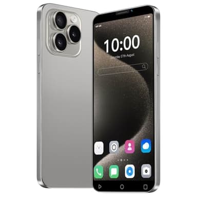 JtQtJ JtQ15P Cheap Smartphones, Android OS with 5.0 Inch IPS Display, Dual SIM, Dual Cameras, 16GB ROM (Expandable to 128GB), WiFi, GPS, Bluetooth, Face ID Basic Mobile Phones (JtQ15P-Grey)