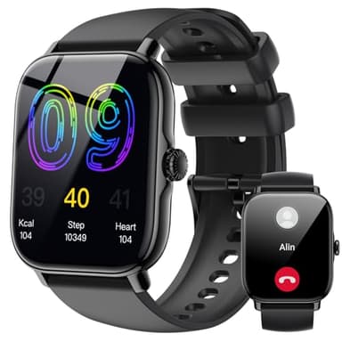 IFMDA Smartwatch Herren Damen mit Telefonfunktion - 1,85" Sports Smart Watches, 270 mAh Fitnessuhr Heart Rate Sleep Blutsauerstoff Monitor, Schrittzähler für IOS und Android