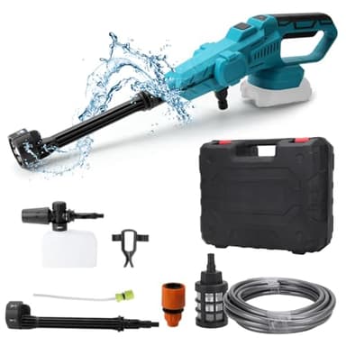 Akku Hochdruckreiniger, Tragbarer Hochdruckreiniger für Makita 18V Akku, 100 BAR Hochdruckreiniger mit 6-IN-1 Düse, Bürstenloser Motor, für Auto, Terrasse, Rasen (Ohne Batterie)