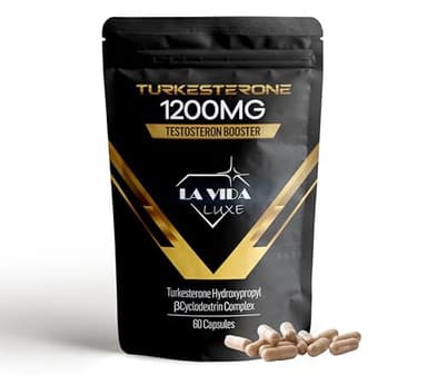 La Vida Luxe Turkesterone - 1200mg Tagesdosis - 1 Kapsel pro Tag - 60 Kapseln - Hochdosiert Für Muskelaufbau - Kräuterextrakt - Muskelaufbaupräparate - Ajuga Turkestanica