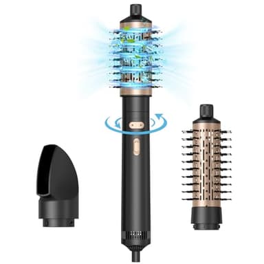 3 in 1 Rotierende Warmluftbürste Rundbürstenföhn Automatischer Lockenstab große Locken 38MM/50MM, Negative Ionen Föhnbürste für Lockig/flauschig/glatt/föhnen