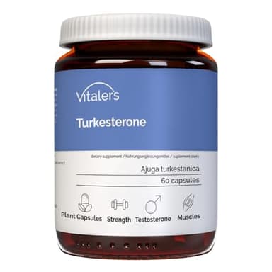Vitaler's Turkesteron 500 mg - 60 Kapseln, Vegan, ohne Konservierungsstoffe, reine Zusammensetzung