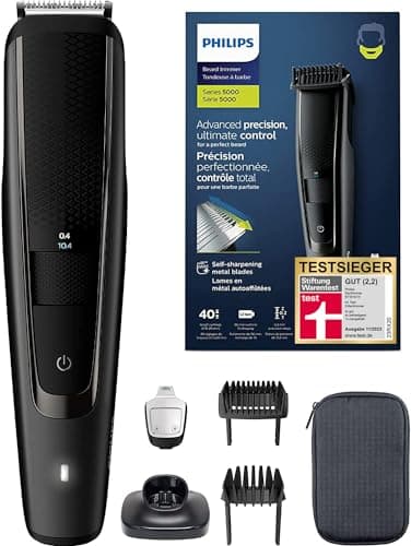 Philips Barttrimmer BT5515/15, Testsieger Stiftung Warentest, Bartschneider, 40 Längeneinstellungen, gleichmäßiges Trimmen dank Lift & Trim System, selbstschärfende Metallklingen, 90min Akkulaufzeit