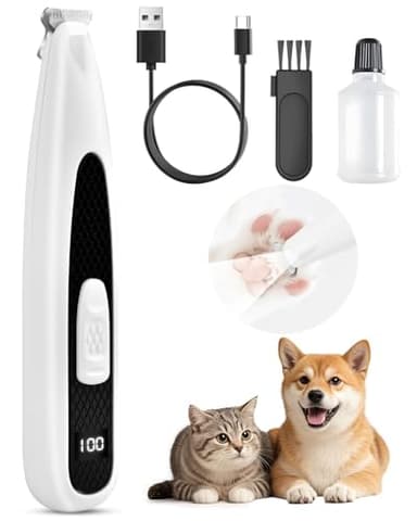Pfotentrimmer für Hunde mit LED-Licht,Leise Hundepfoten Wiederaufladbar,Paw Trim Pro,Hundeschermaschine Type-C Wiederaufladbar Schermaschine Hund für Pfoten, Augen, Ohren, Gesicht