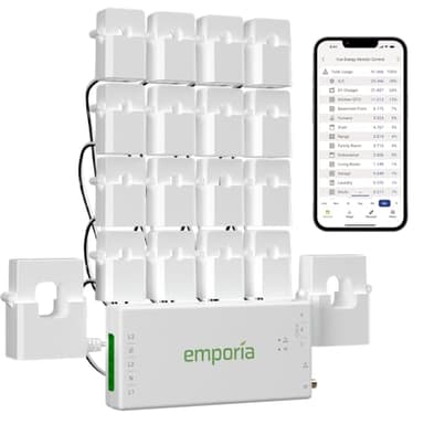 Smart Home Energie-Monitor mit 16 50 A Schaltkreis-Level-Sensoren | Vue – Echtzeit-Stromüberwachung/Messgerät | Solar-/Netzmessgerät