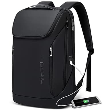 BANGE Business-Smart-Rucksack, wasserdicht, 39,6 cm (15,6 Zoll), Laptop-Rucksack mit USB-Ladeanschluss, langlebiger Reise-Rucksack schwarz