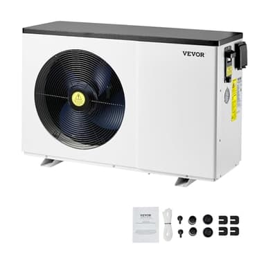 VEVOR Elektrische Pool-Wärmepumpe, 3,22–15,25kW Heizleistung, energiesparende Poolheizungen mit Variabler Frequenz für 30–60m³ Aufstellpools, Heiz- und Kühlpool-Warmwasserbereiter AC 220–240V, 50Hz