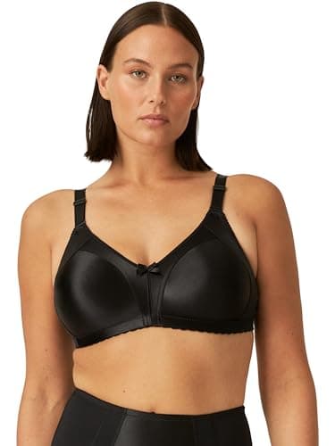 Naturana® Minimizer BH ohne Bügel [Cup B-G] I Maximaler Halt Dank durchdachter Schnittführung & Breiten Trägern I BH Minimizer für eine optisch kleinere Cupgröße 95 Schwarz E