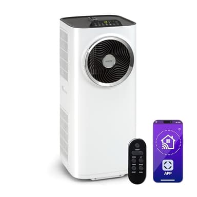 Klarstein Mobile Klimaanlage mit Abluftschlauch, 5-in-1 Klimagerät, Ventilator, Luftentfeuchter, Luftreiniger & Nachtmodus, App-Steuerung, Kleine & Portable für Wohnung & Büro, 10000 BTU