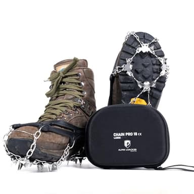 ALPIN LOACKER Grödel für Schneeschuhe I Leichte Steigeisen für Bergschuhe I Schhukrallen und Antirutsch Spikes I Eiskrallen & Schuhspikes, Grödel L
