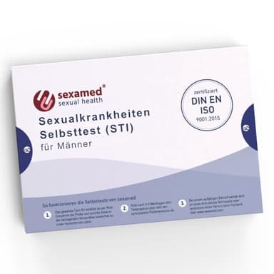 STI Test Mann | Medizinischer Selbsttest auf 11 Geschlechtskrankheiten im S2 Fachlabor (Chlamydien, Gonorrhoe, Tripper, Syphilis, Herpes & mehr) | Sexuell übertragbare Krankheiten testen mit Heimtest