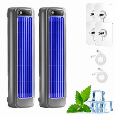 Festberg Cooling Ace Klimaanlage,Briza Ac,Tragbare Klimaanlage Kühlventilator Leise,Bladeless Turmventilator mit 3 Geschwindigkeiten für Schlafzimmer, Küche & Büro, Wandmontage möglich (Grau-2 Stück)