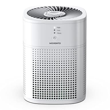 MERONTE Luftreiniger Allergiker für Schlafzimmer, HEPA Luftfilter, Ein Luftreiniger mit Aromatherapie, der Staub, Pollen, Tierhaare und Rauch verhindern kann, 24dB mit Schlafmodus Weiß