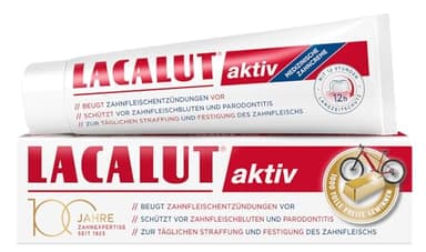 LACALUT AKTIV ZAHNCREME, 100ml Zahnpasta, sofort spürbare Straffung und Festigung des Zahnfleischs, effektive Zahnpflege & Zahnfleischpflege,1 x 100ml