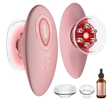 3 in 1 Schröpfmassagegerät mit EMS & Rotlicht, Elektrisches Vakuummassagegerät mit 2 Saugglocken, Körper & Gesichtsmassage, Straffende Haut, Anti-Cellulite, Hautstraffung für Gesicht, Bauch, Arme