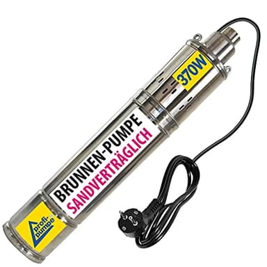 Sandverträgliche Tiefbrunnenpumpe 3Zoll 230V Brunnenpumpe Wasserpumpe Gartenpumpe Rohrpumpe Hauswasserwerk Bohrlochpumpe für neuangelegte u. sandhaltige Brunnen zur Förderung von Flugsand