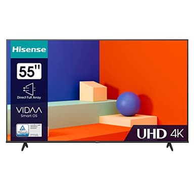 Hisense 55E6KT 139cm (55 Zoll) Fernseher, 4K UHD Smart TV, HDR, Dolby Vision, Triple Tuner DVB-C/S/ S2/ T/ T2/ DTS Virtual X, Alexa Built-in, Bluetooth, WiFi, Hotel Mode, Schwarz [2023]