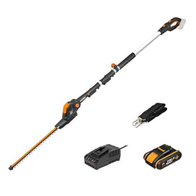 Worx 18 V (20 V MAX) Akku-Teleskop-Heckenschere PowerShare, 2,0 Ah Akku, inklusive Schnellladegerät (Hedge Trimmer + Telescopic)