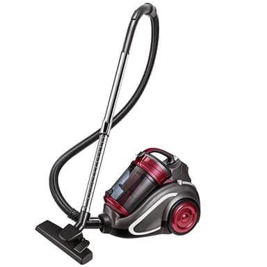 OZEANOS Staubsauger ohne Beutel, Zylinder-Staubsauger, Leistungsstark, Kompakt und Leicht, für Hartböden und Teppich, Stromsparend, HEPA-Filter, 4L Staubbehälter, 700W, schwarz/rot/anthrazit