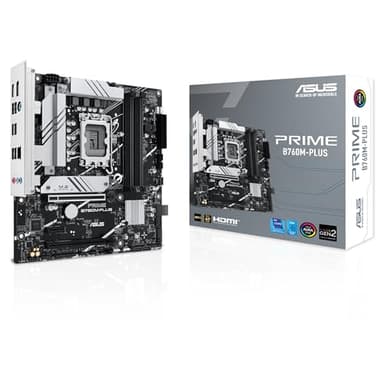 ASUS Prime B760M-PLUS Gaming Mainboard Sockel Intel LGA 1700 (mATX, PCIe 4.0, DDR5, 2X M.2, SATA 6Gbit/s, DisplayPort, HDMI, Aura Sync)