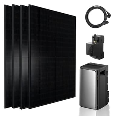 Balkonkraftwerk 2600W Komplettset mit 1920W Speicher, 4x500W Vollschwarz Solarmodule Bifazial mit Ecoflow Ultra Stromspeicher 1,92kwh, Solaranlage Photovoltaik PV Anlage für Dach Haus Balkon Garten
