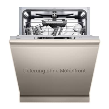 Midea SV 5.14K14C Geschirrspüler Vollintegriert 60cm, 14 Maßgedecke, Spülmaschine Unterbaufähig mit WIFI, 8 Programme, 44 dB, Automatische Türöffnung, 0-24H Startverzögerung, Inox