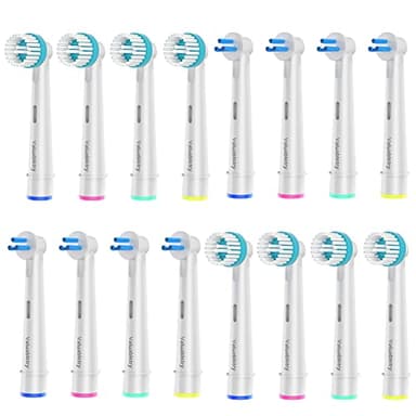 8 Stück Interspace und 8 Stück Ortho Care Essentials Aufsteckbürsten, Kompatibel mit Oral B elektrische Zahnbürste