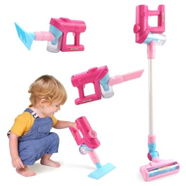 Kinderstaubsauger mit Echter Saugfunktion, Spielzeug Staubsauger Kinder mit Saugfunktion, Kinderstaubsauger ab 2 3 4 5 Jahre