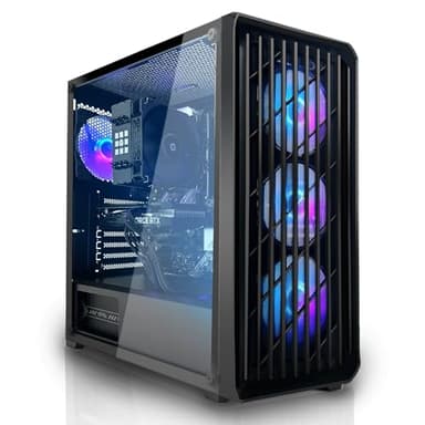 SYSTEMTREFF Basic Gaming PC AMD Ryzen 5 PRO 5655G 6x4.4GHz | AMD RX Vega 7 4K HDMI DX12 | 512GB M.2 NVMe | 16GB DDR4 RAM | WLAN Desktop Computer Rechner für Gamer, Zocker
